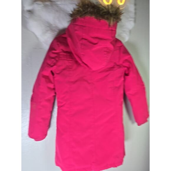 GAP Kids Warmest Pink Parka Jacket Coat Faux Fur Hoodie Size Medium Ski Winter - Picture 9 of 9